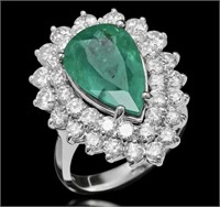 $22,820  7.87 cts Emerald & Diamond 14k Ring