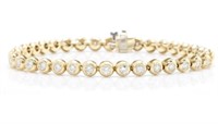 $ 12,580 3.50 Ct Bezel Set Diamond Tennis Bracelet