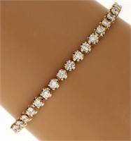 $ 12,620 5.50 Ct Diamond Tennis Bracelet 14 Kt