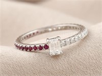 .80 Ct Ruby Diamond Ring 14 Kt