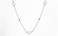 $ 2300 3.70 Australian Opal Diamond Necklace 14 Kt