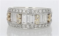 .95 Ct Baguette Round Diamond Band Ring 14 Kt