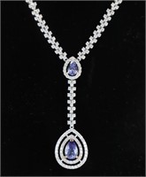 $ 14,800 3 Ct Tanzanite 3.50 Ct Diamond Necklace