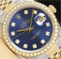 Rolex Men Datejust Diamond Watch