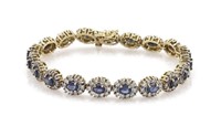 $ 16,400 7 Ct Sapphire 4 Ct Diamond Bracelet 14 Kt