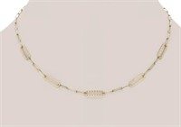 14 Kt Diamond Cut Paper Clip Chain Necklace