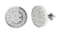$ 2450 1.50 Ct Diamond Cluster Stud Earrings 14 Kt