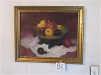 Oil Fruit on Canvas by R. Feerrar