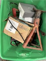 Two totes of tools and miscellaneous items