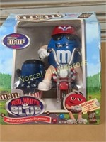 M&M RED WHITE AND BLUE MOTORCYCLE CANDY DISPENSER