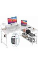 $108.00 L-Shaped Desk with Storage Shelves,