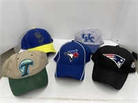 Lot of 5 assorted team ball caps