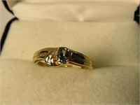 14K Yellow Gold Alexandrite & Diamond Ring