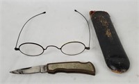 Vtg Eyeglasses & Small Pocket Knife