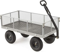 Gray, Heavy-Duty Steel Utility Cart