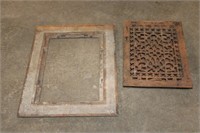 2 Piece Antique Cast Iron Floor Grate