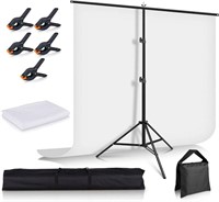 White Screen Backdrop with Stand 5x6.5ft