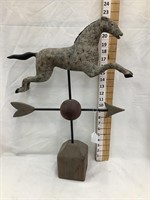 Modern Wood Horse Weathervane, 22”T Total, 18”L