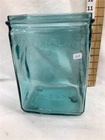 Glass Battery Jar, 10 1/2”T, Bluish