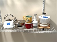 Kettle, Pewter Serving, Salad Spinner & More