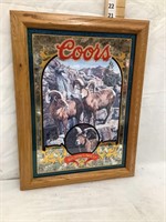 1995 Coors Beer “Big Horn Sheep” Mirror, Frame is