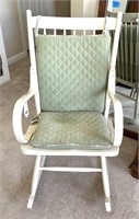 Antique Wooden Rocker with Cushion