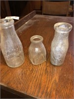 (3) Vintage Milk Bottles