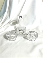 Waterford Crystal Clock, Candle Holders, Glass