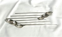 6 ~ Tiffany & Co,Sterling Silver Iced Tea Spoons