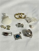 Sterling Mexico Photo Ball Pendant,SS earrings,etc