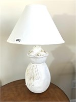 Cool White Lamp with Shell Accent