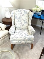 Vintage Wing Chair ~ Soft Colors ~ Straight Legs