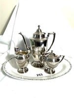 Buffalo Pottery Plater & Silver Plate Tea Set