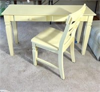 Nice Yellow Desk with Drawers & Chair