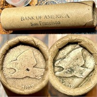 P25 Vintage Bank of America SF Wheat Penny Roll