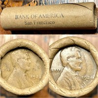 W1 Vintage Bank of America SF Wheat Penny Roll