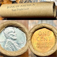 U71 Vintage Bank of America SF Wheat Penny Roll