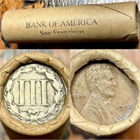 K4 Vintage Bank of America SF Wheat Penny Roll