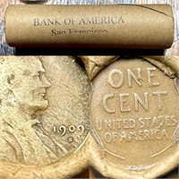 K8 Vintage Bank of America SF Wheat Penny Roll