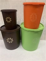 Tupperware Canisters with Retro Chocolate Brown