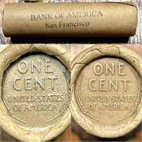 R32 Vintage Bank of America SF Wheat Penny Roll