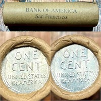 K1 Vintage Bank of America SF Wheat Penny Roll