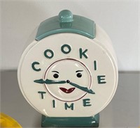 Clock Cookie Jar Lid Broken (as is)