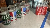 Vintage Soft Drink Glasses: 7-Up, Pepsi, Coca-Cola