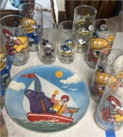Ronald McDonald Character Glasses & Plate