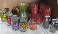 Mid-Century Jeanette Glasses, Floral Tumblers