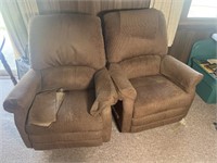 2 Matching Upholstered Recliners