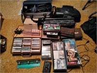 Vintage Cassette Tapes, Boombox, Camcorder, Clocks