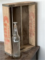 Vintage Orange Crush Wood Crate w/ Bottle