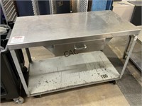 4' Stainless Steel Rolling Cart with Drawer